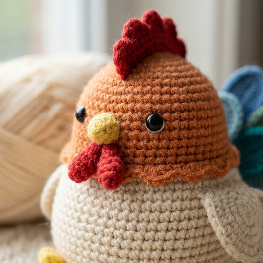 Stitchiko Rooster Amigurumi Pattern – Cute Crochet Rooster PDF (Instant Download)