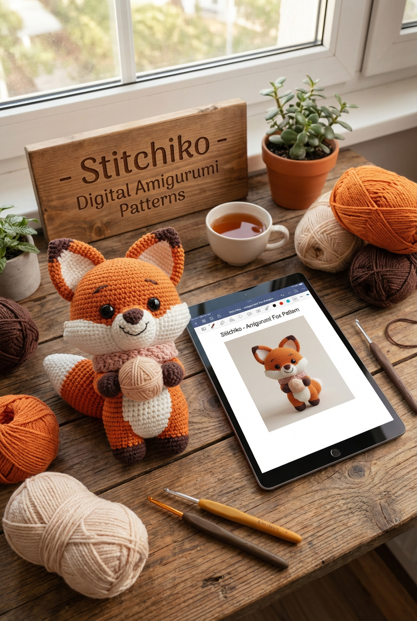 Stitchiko Fox Amigurumi Pattern – Cute Crochet Fox PDF (Instant Download)