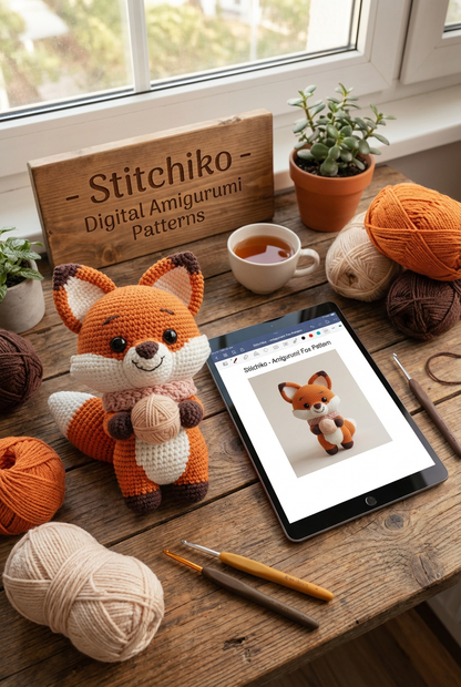 Stitchiko Fox Amigurumi Pattern – Cute Crochet Fox PDF (Instant Download)