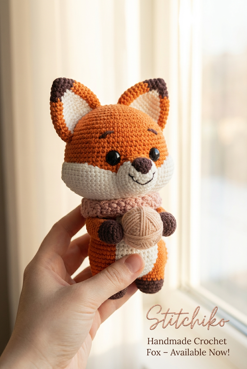 Stitchiko Fox Amigurumi Pattern – Cute Crochet Fox PDF (Instant Download)